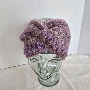 Hand Crocheted Purple Knit Headband